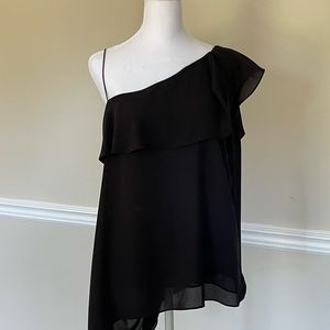 Black One Shoulder Top by H for Halston. Size Large